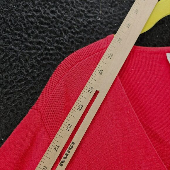 Designers Original Womens Sweater Red Size 1X 100% Cotton Button Down Long - Picture 5 of 16